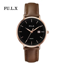 

2017 FULX Brand Luxury Men's Watch Women Date Clock Male Sports Watches Men Quartz Casual Wrist Watch Gold relogio masculino