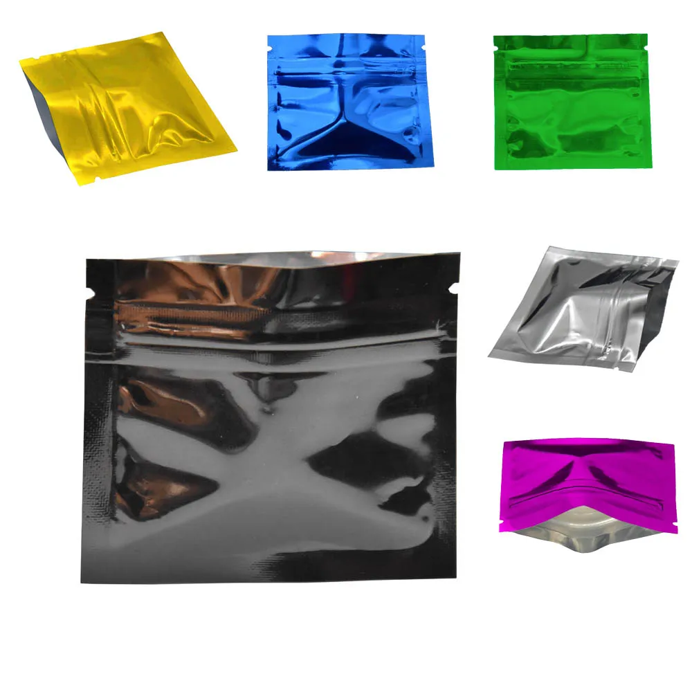 

7.5*6cm Heat Seal Aluminum Foil Ziplock Bags Flat Zip Lock Package Bag Retail Plastic Foil Zip Bags Free Shipping
