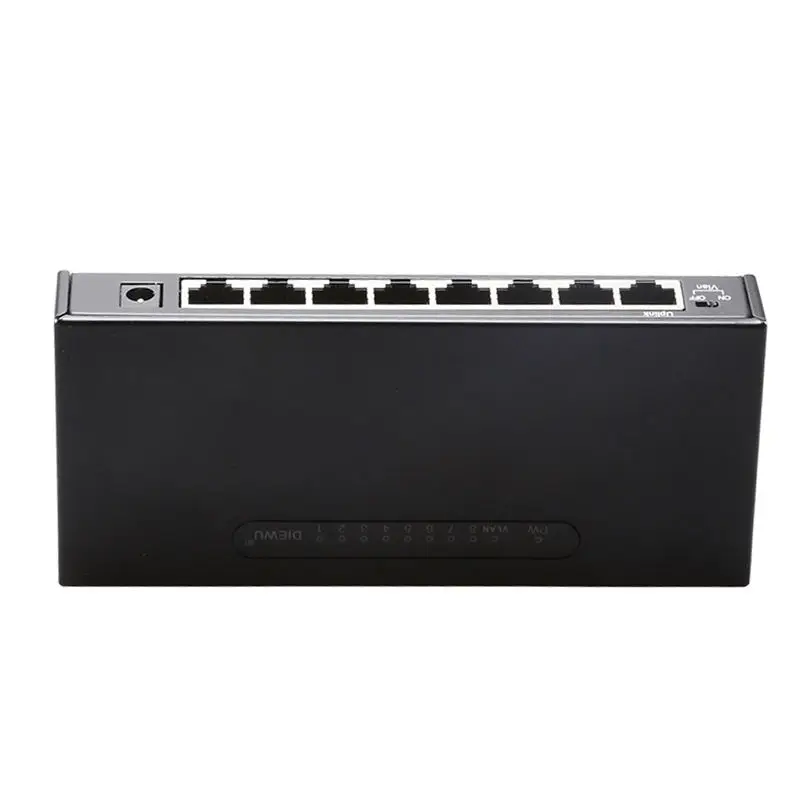 Diewu 8 портов Gigabit Ethernet сетевой коммутатор 10/100/1000 Мбит/с концентратор Настольный Lan коммутатор адаптер металлический чехол(ЕС вилка