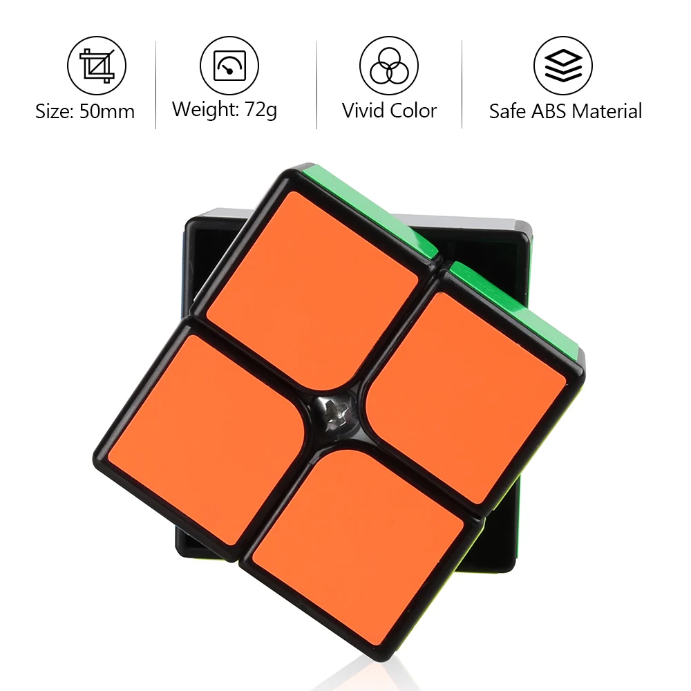 D-FantiX Yj Guanpo 2x2 Скорость куб магический куб головоломка Черный 2x2x2 Стикеры Скорость Cube Развивающие игрушки подарки для Для детей