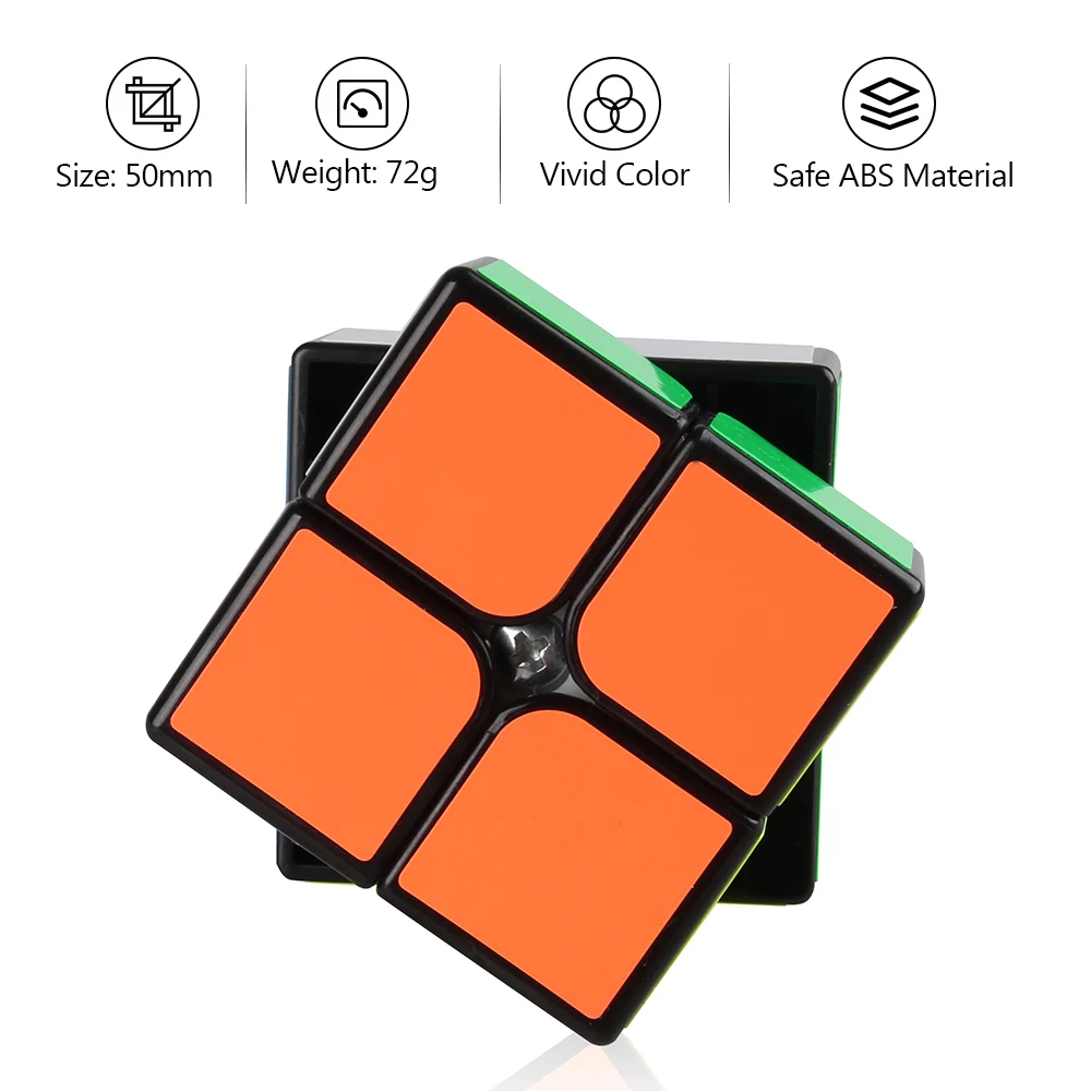 D FantiX Yj Guanpo 2x2 скоростной куб черная наклейка 2x2x2 магический головоломка Обучающие