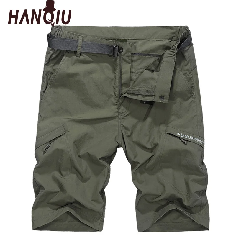 

Waterproof Military Cargo Shorts Men 2019 Summer Quick Dry Loose Male Short Pants Thin Material Male Short Masculino WIth Belt