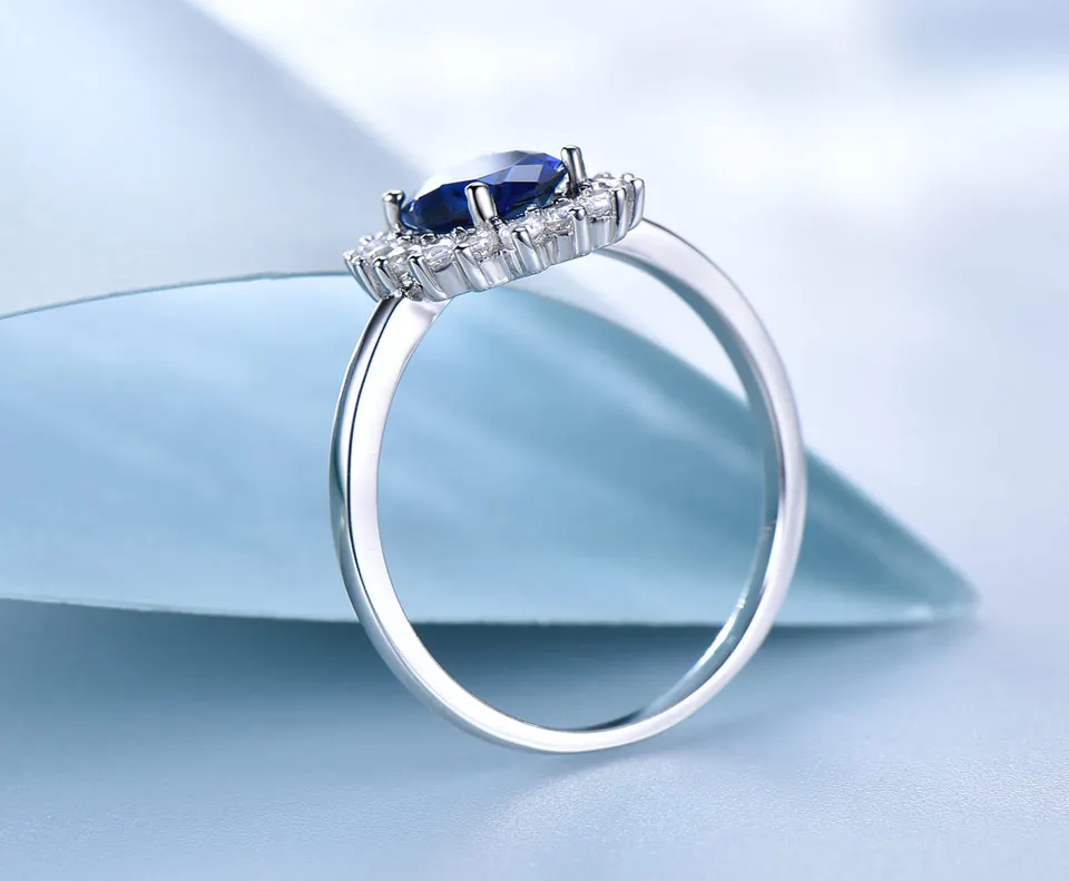 nano azul safira anel pingente brincos para