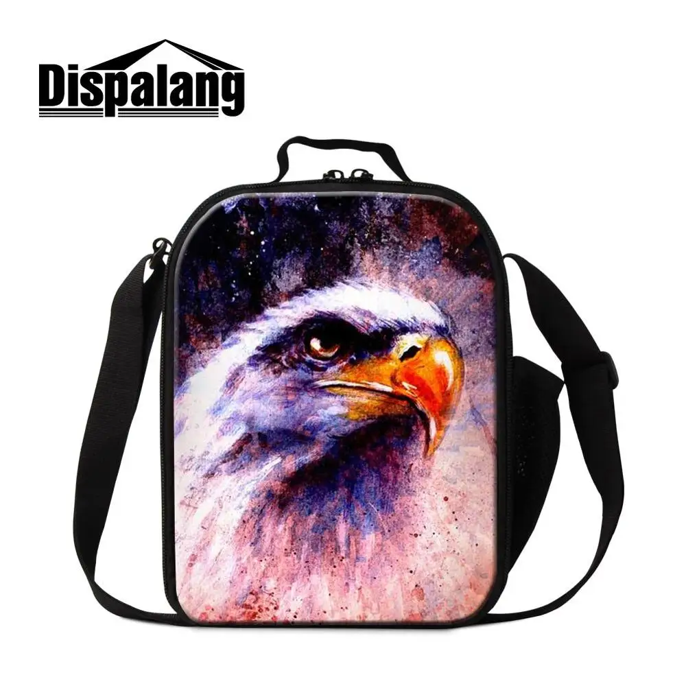 

Eagle Patterns Portable Lunch Bags Guys Pink Printed Insulated Cooler Pouch Cases Girls Messenger Lunch Container for Kids