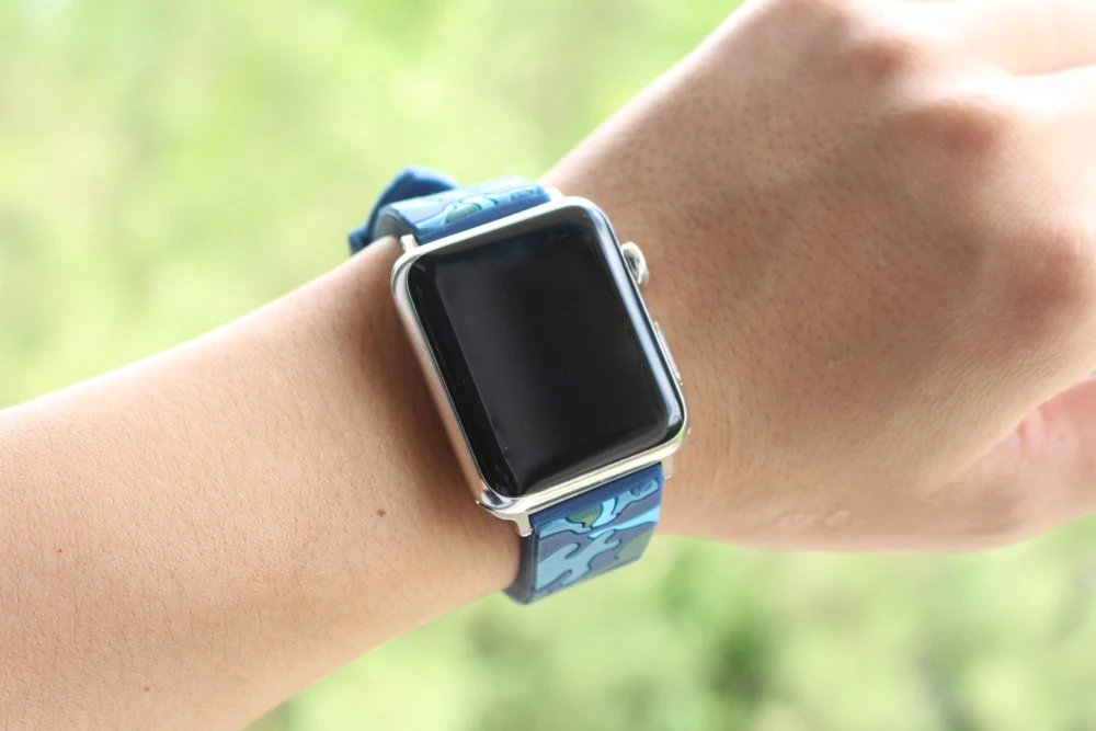 URVOI sport band for apple watch series 1 2 strap for iWatch CAMO colors Soft Silicone Replacement camouflage band with adapters37