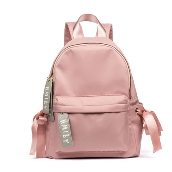 

New Style Fashion Soft Wrinkle Waterproof Women's Backpacks Solid Bow Oxford Bags