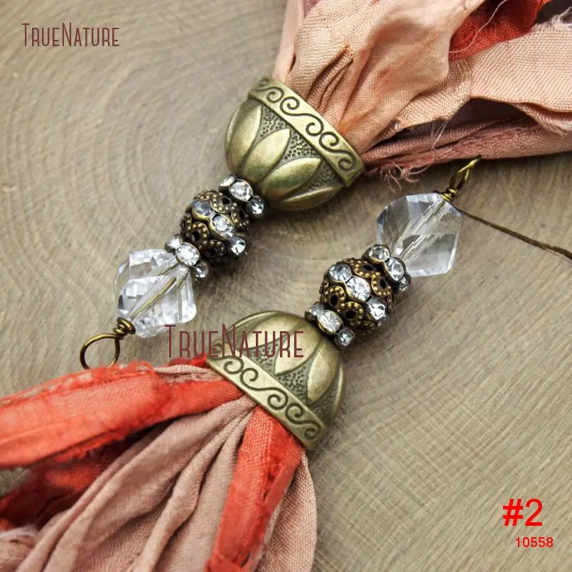 20180303-PM10559- Earth Orange Shades Sari Silk Tassel Pendant_2