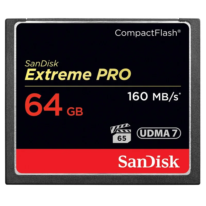 Sandisk Extreme Pro CF карт 64 Гб оперативной памяти, 32 Гб встроенной памяти, 128 Гб карта памяти Compactflash до 160 МБ/с. читать Скорость для цифровой камеры/DSLR пришел - Емкость: 64 ГБ