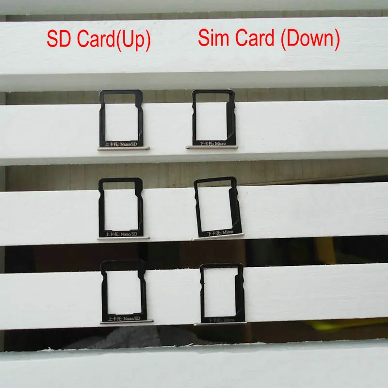 

SD Card Tray+Sim Card Holder Tray Card Slot For Huawei Honor 6 Plus (PE-TL10 / PE-UL00) Hisilicon Kirin 925 5.5 Inch Smartphone