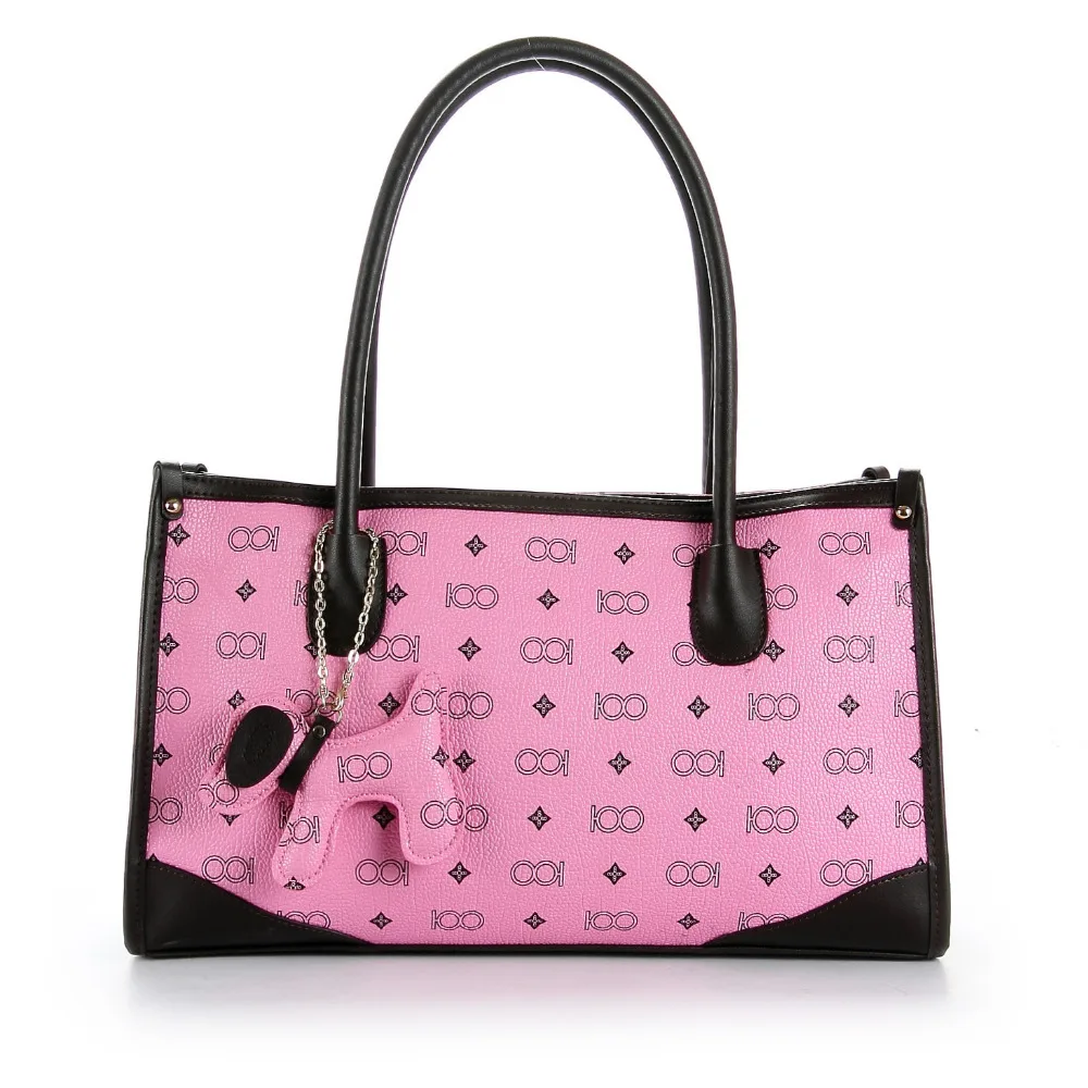 

2017 new bags dog decoration good quality printing pvc leather large tote bag for ladies