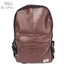 Tres Caja de Marca Mujeres de Los Hombres de Cuero de LA PU de La Vendimia Mochila Ocio Adolescentes Masculinos Día Escolar Mochila Bolsas Para Portátiles Hombro 3527