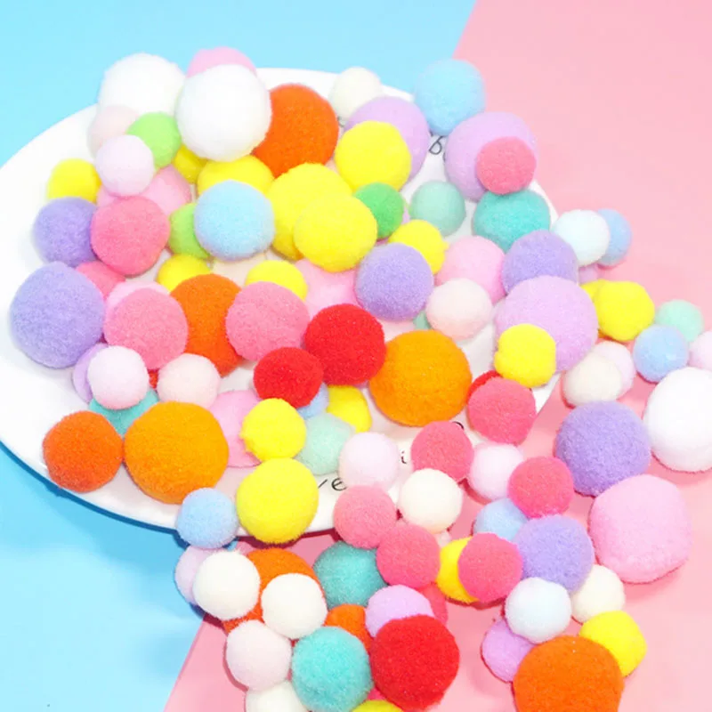 100 шт. разноцветные помпоны DIY куклы одежда ручной работы мягкий пушистый помпон