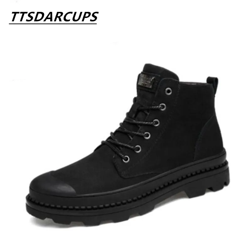 

New product Head layer of real cowhide Boots Non-slip Male boots Wool cashmere Keep warm Gao Gang Ma Dingxue Big shoe
