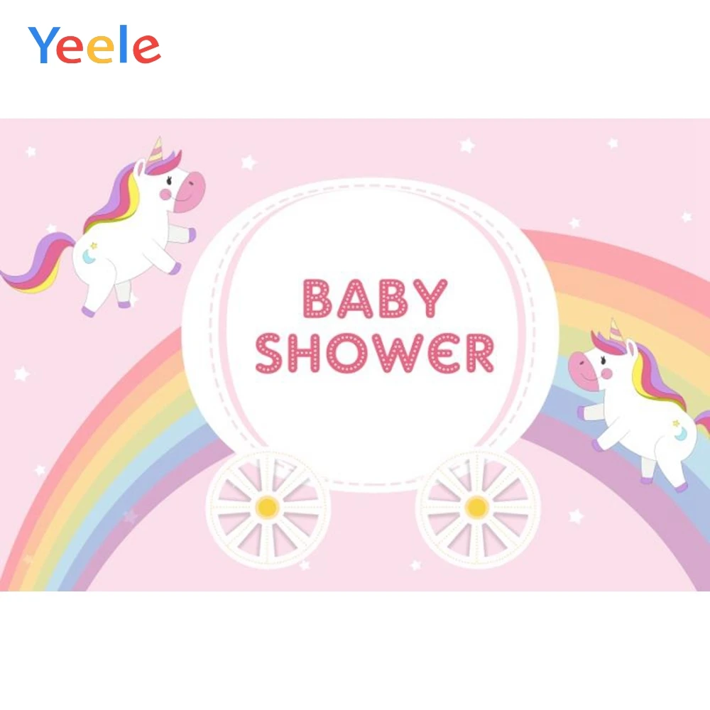 

Yeele Cartoon Rainbow Unicorn Backdrop Baby Show Photography Background Customized Photographic Backdrops For Photo Studio