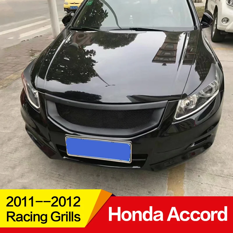 

Use for Honda Accord Racing Grills 2011 2012 Year carbon fibre Refitt Front Center Racing Grille Cover Accessories no car logo
