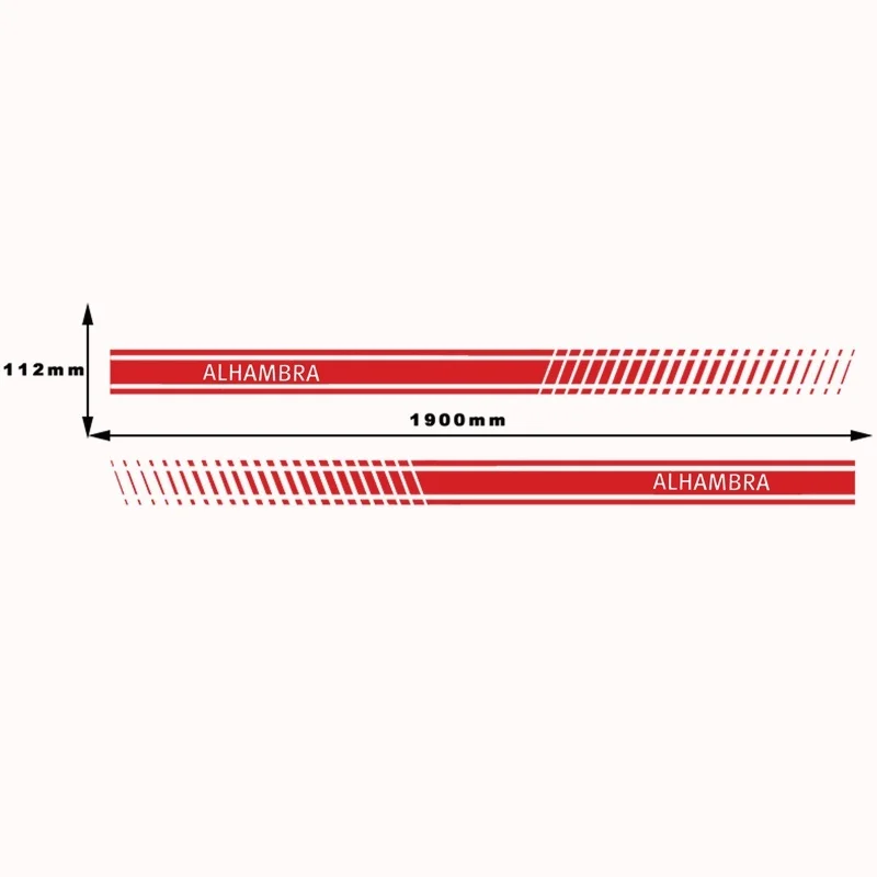 2 шт. стильная наклейка на дверь автомобиля, Виниловая наклейка на тело, гоночная полоска, наклейка на сиденье, Альгамбра, автомобильные аксессуары