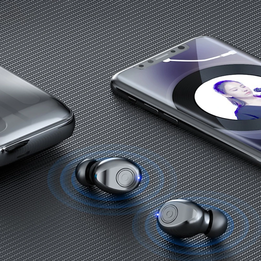 Беспроводные Bluetooth наушники TWS 5 0 с зарядным футляром 1200 мА/ч вкладыши
