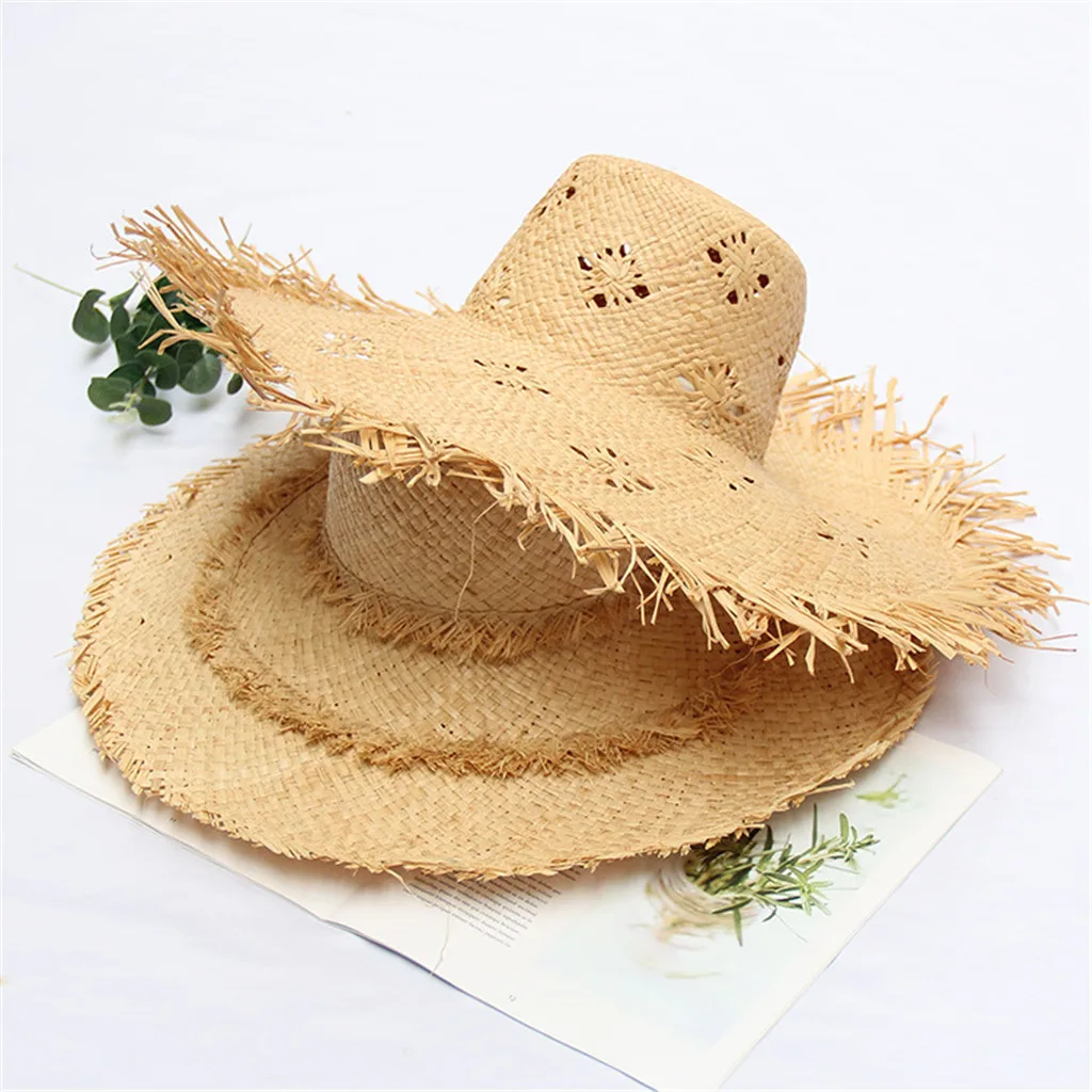 

2019 simple Summer Parent-child Beach Hat Female Casual Hat Lady Brand Women Flat brim Bowknot Straw cap girls Sun Hat @YP6