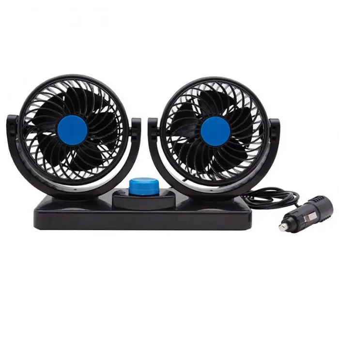 12V/24V Double Ventilator Car Ventilator Fan for Caravan Car with Cigarette Lighter NJ88
