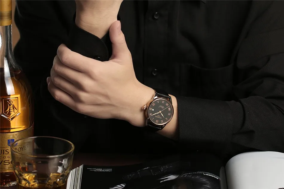 GUANQIN Mens watch Luxury Automatic Watch Men Mechanical Movement Wristwatches Waterproof Watches Top Brand White Day Display