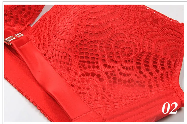 Jerrinut Lace Plus Size Bra Front Closure Underwear Women Bra Push Up Bralette Bra Large Size Women Wire Free Big Size Bra Cup 24