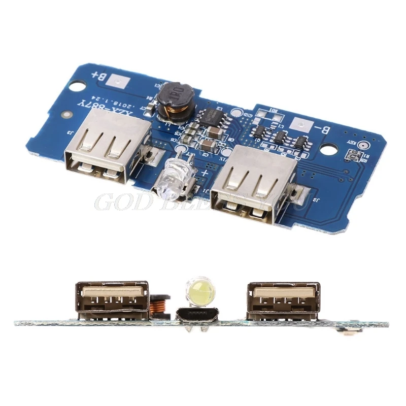 

5V 2A Dual USB 18650 Lithium Power Bank Charging Board Circuit Step Up Module