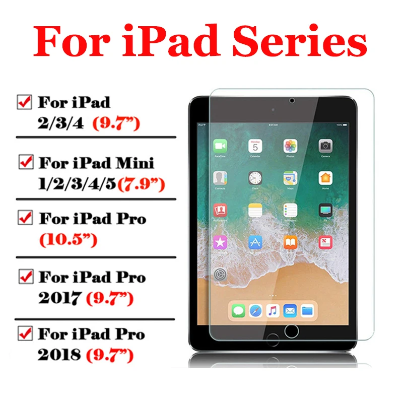 Защитное стекло для ipad mini 2 защита стекла для apple ipad 2 mini 3 4 5 Pro 7,9 9,7 10,5 дюймов экран планшета 2.5d