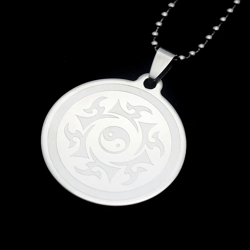 Высоко полированная нержавеющая сталь китайский Tao Tai Ji Chi Yin Yang Круглый талисман