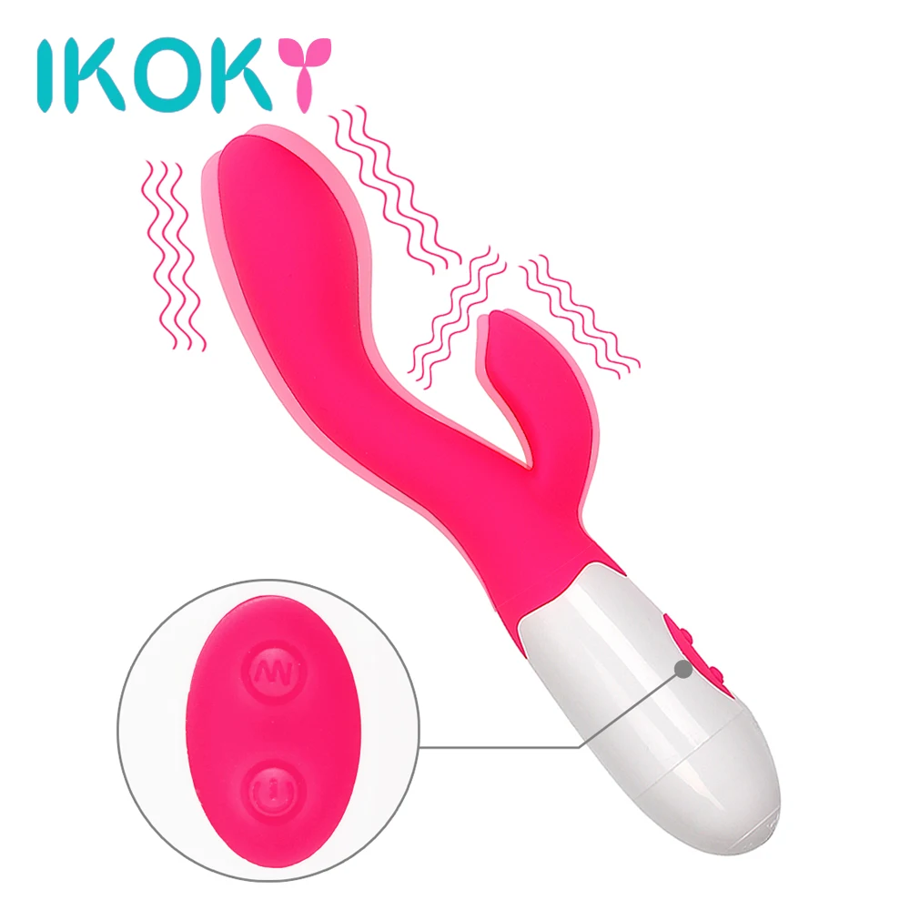 IKOKY Dildo Vibrator Dual Vibration G Spot Massage Clit Stimulate Vibrators for Women Adult Sex Toys for Women 30 Speed AV Stick please me heating vibrator g spot stimulate vibrators for women rechareable waterproof dildo vibrator 12 vibration modes sex toy