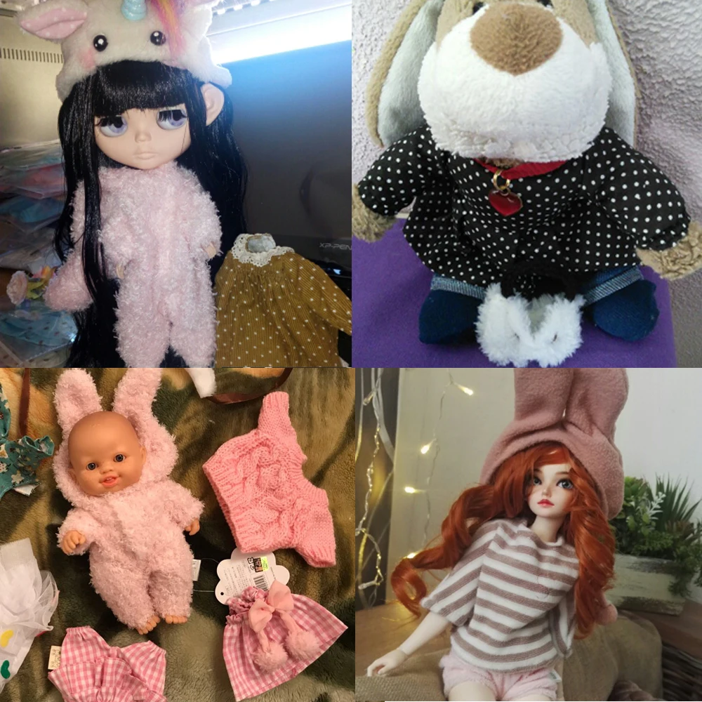 30 см Одежда для куклы подходит 1/6 BJD blyth кукла azone Кролик Кот медведь плюшевые игрушки мягкое платье юбка вязаная кукла аксессуары