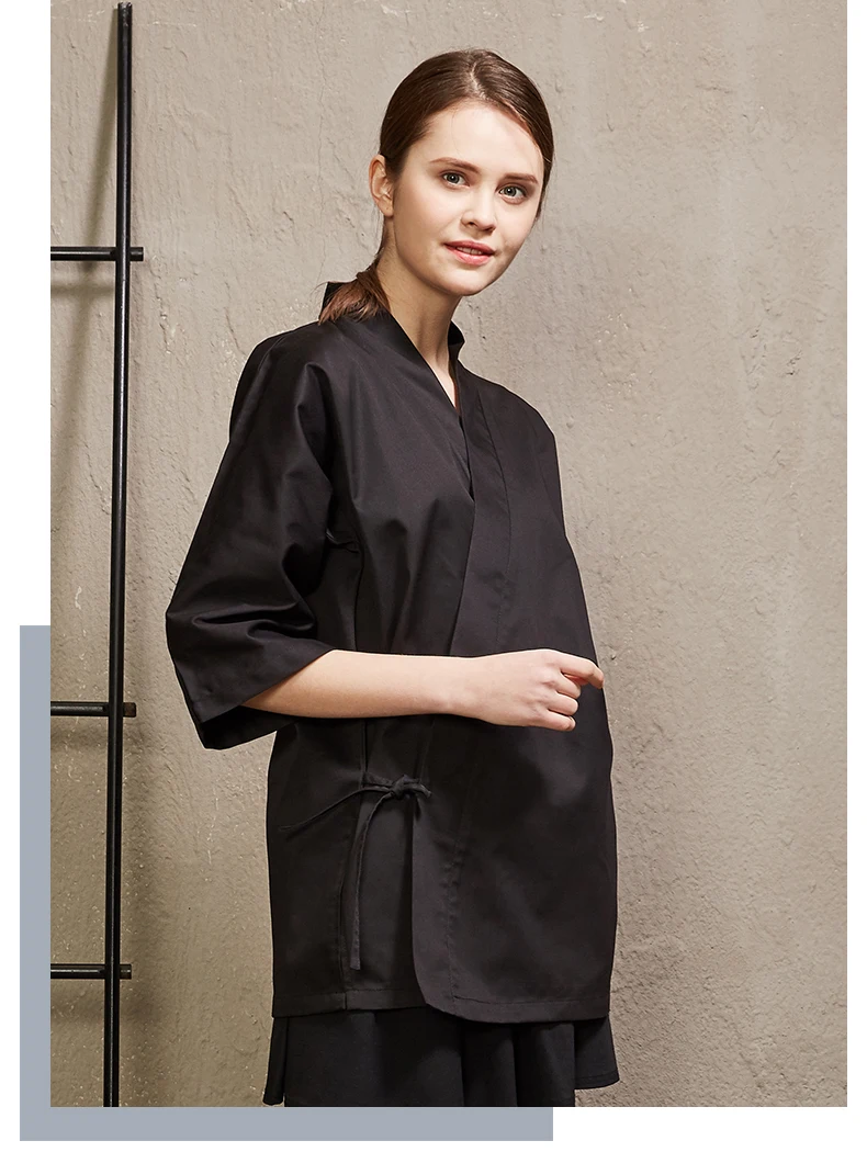 Унисекс кимоно в японском стиле униформа для суши повара с короткими рукавами Униформа шеф-повара для ресторана комбинезоны кухонная одежда повара