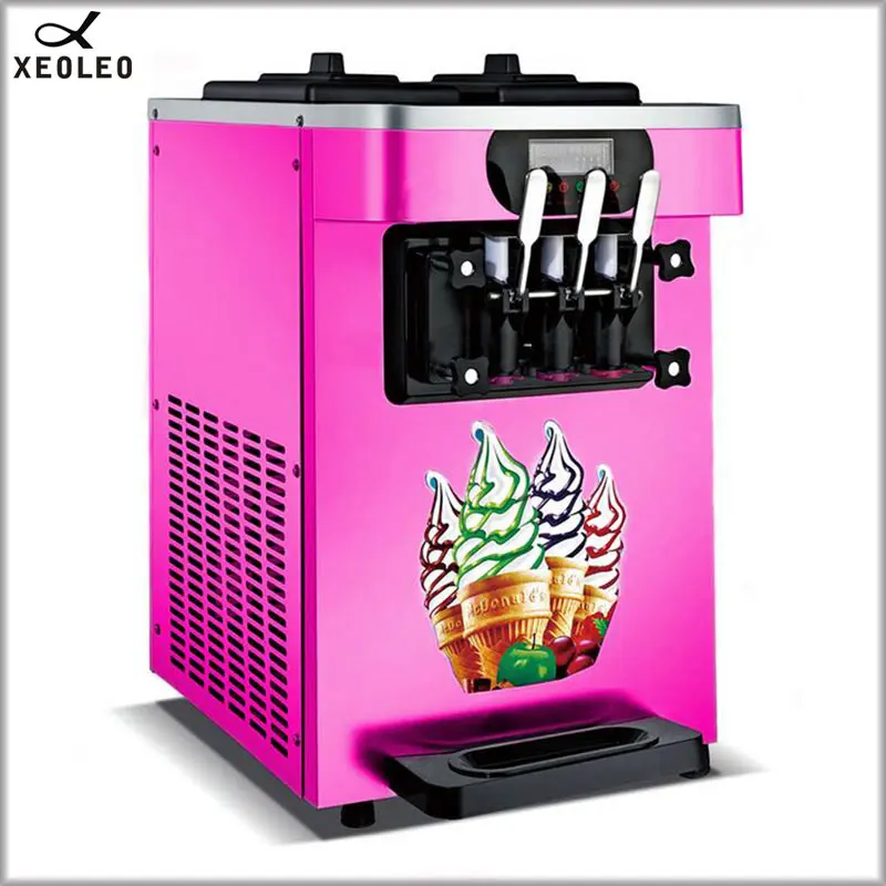 XEOLEO Soft Ice cream machine 3 Flavors Ice cream maker 1700W 18-22L/H CE Approved 110V/220V Commercial Yogurt machine Air-cool