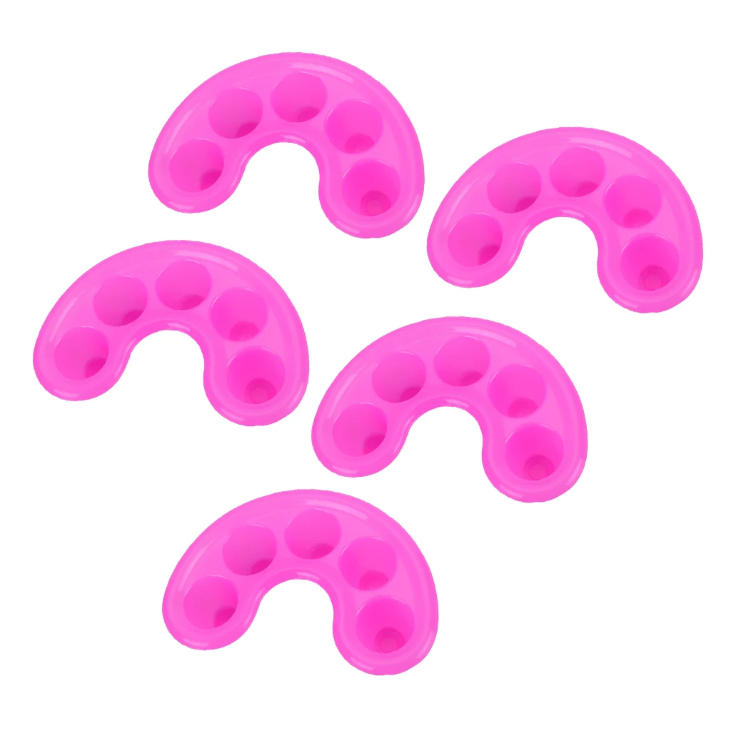 Set of 5pcs Nail Art Hands Five Holes Soak Bowl Tray Treatment , Nail Polish Remove Soaking Bowl Manicure Bathing Tool Kit