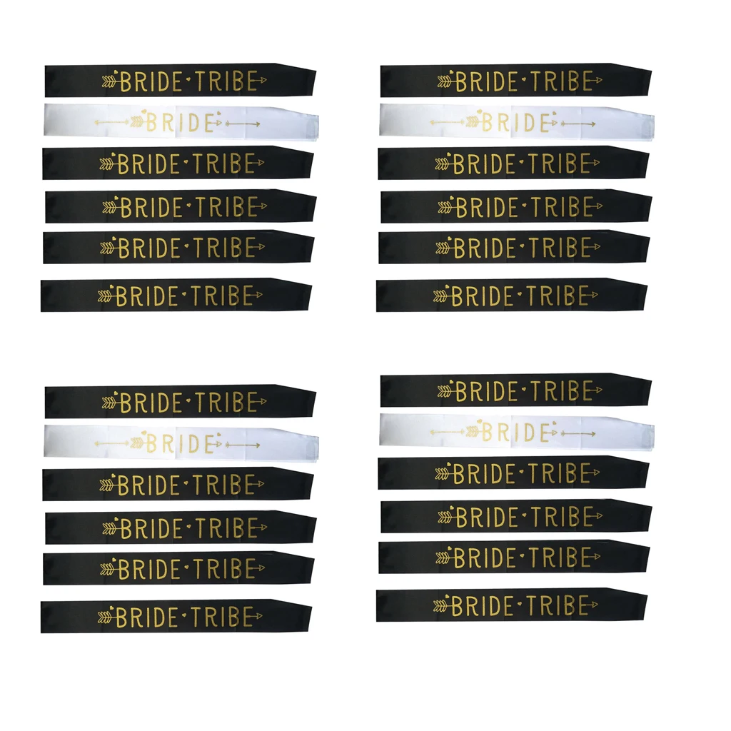 24Pcs Bride Tribe Bachelorette Party Bride Bridesmaid Hen Sash Bridal Shower Fun Wedding Supplies Accessories Wedding Decor