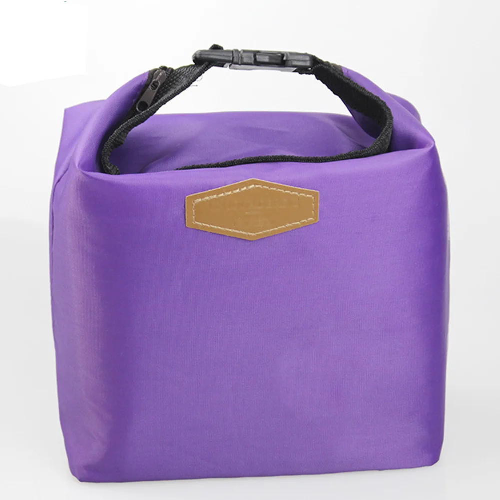 Оксфорд портативный складной Ланч-мешок для женщин охладитель коробка для обеда, для переноски водонепроницаемый студенческий детский ланч-мешок - Цвет: Purple