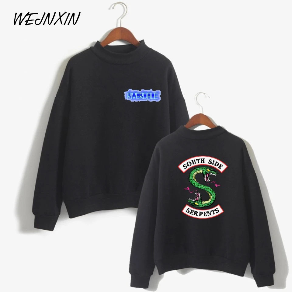 

WEJNXIN Riverdale Turtleneck Hoodies Women Big Size Sweatshirt Youth Female Streetwear Big Size Teen Girls Camisetas Pullover