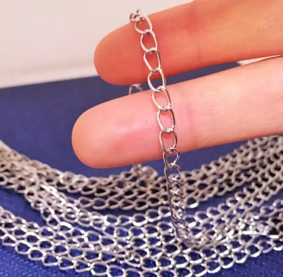4x6 mm 2 meter Silver Plated convoluted Chaintheof | Украшения и аксессуары