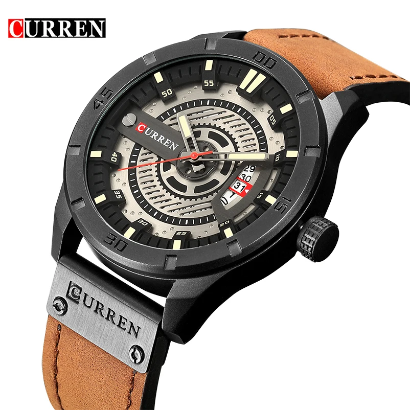 

CURREN 8301 Mens Watches Top Brand Luxury Watch Men Date Leather Creative Quartz Wrist Watches Relojes Hombre relogio masculino