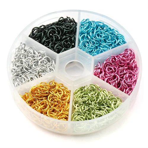 6mm colorful aluminum Open Jump Rings Split Rings Connectors for necklace bracelet DIY Jewelry Making Accessories 1080PCS/box - Цвет: 2