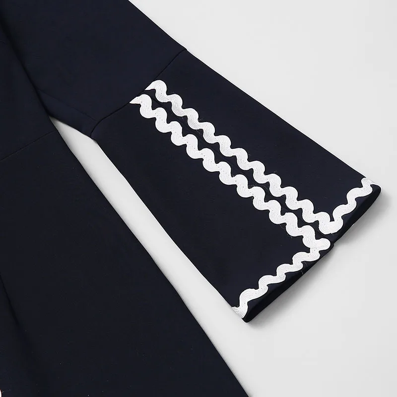 Темно Разделение рукавом Винтаж Платье облегающее Высокая Талия стенд плотная
