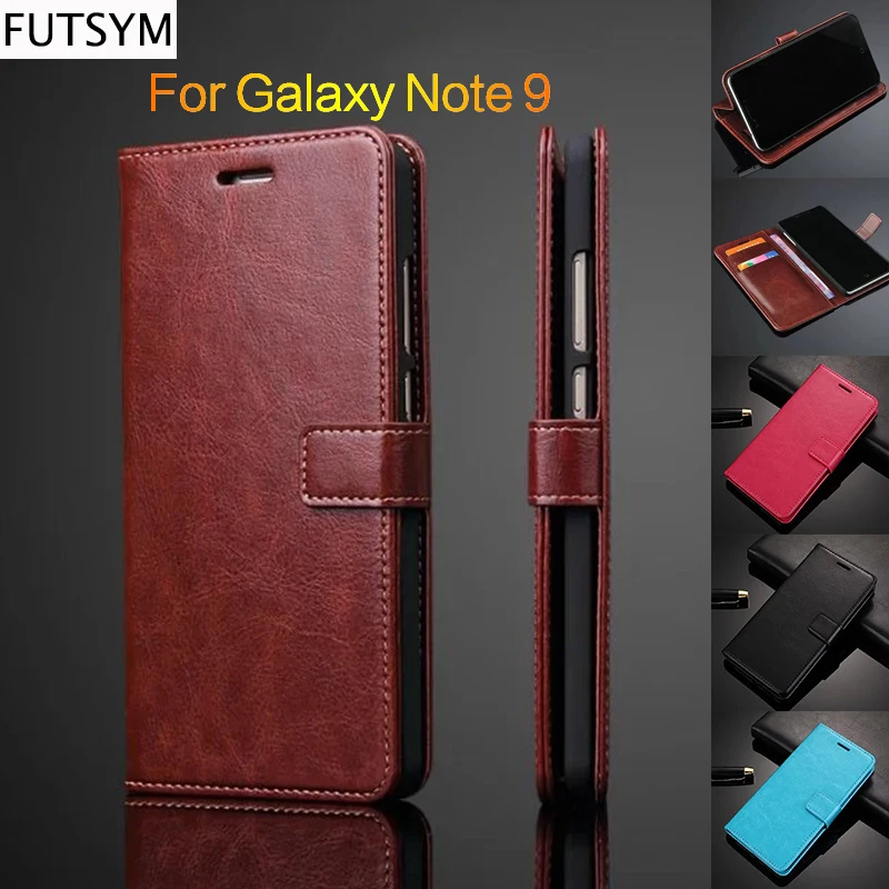 Кожаный флип-чехол для телефона samsung Galaxy Note 9 роскошный чехол-кошелек Note9