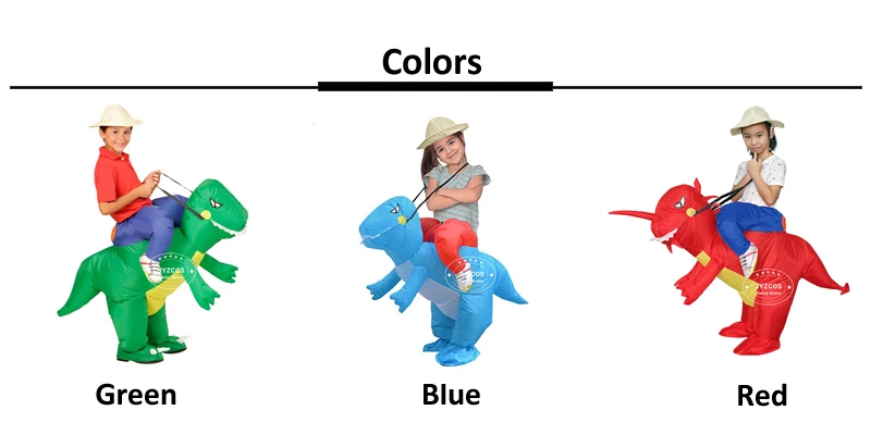 Colors-kid dinosaur-green blue red