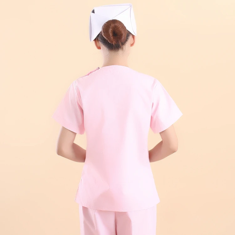 Новое поступление розовый цвет Женская Больничная медицинская форма скраб стоматологическая клиника салон красоты Рабочая Униформа женская с v-образным вырезом лабораторное пальто