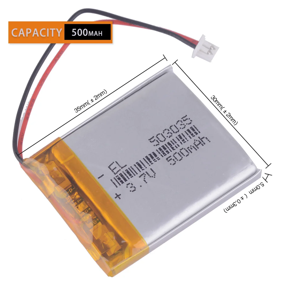 

503035 3.7v lithium polymer battery 3 7V volt li po ion lipo rechargeable batteries for dvr GPS navigation