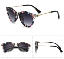PANDDOG new arrival alloy luxury frame Sun glasses for women goggle UV400 pink tea black leopard print women sunglasses 5981