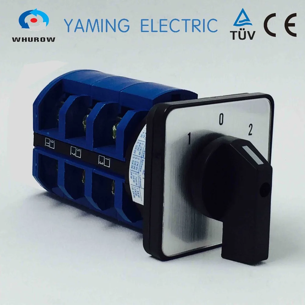 

TUV approved Free shipping universal Changeover switch 3 postion 690V 63A 3 poles rotary cam switch manual YMW26-63/3