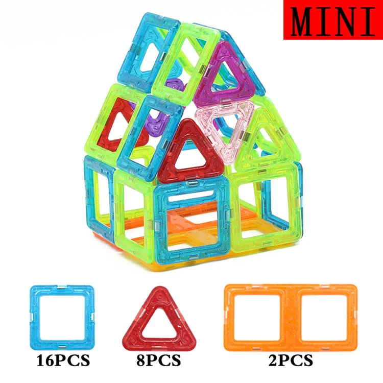 26 шт. мини-Обучающие кубики, развивающий Магнитный конструктор для дома, игрушка DIY, строительные игрушки, развивающие кубики, игрушки для детей - Цвет: Многоцветный