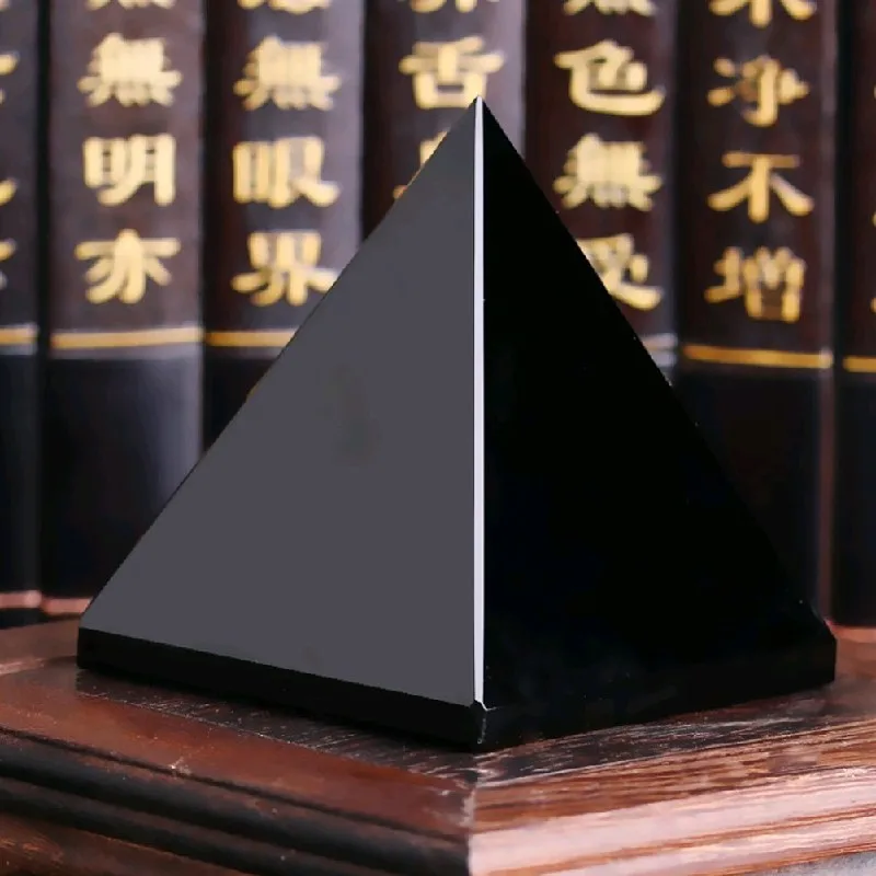 Натуральный черный обсидиан кварцевые кристаллы целительная Пирамида кристалл для поделок блестящая поверхность камни и кристаллы домашний декор