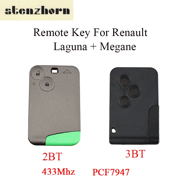 Stenzhorn 2 шт./лот дистанционного Smart Key 433 MHz 3 кнопки для Renault megane карты ключ Laguna брелок