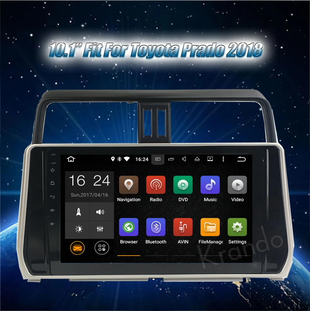 krando android car radio audio player for toyota prado 2018 multimedia navigation system (2)